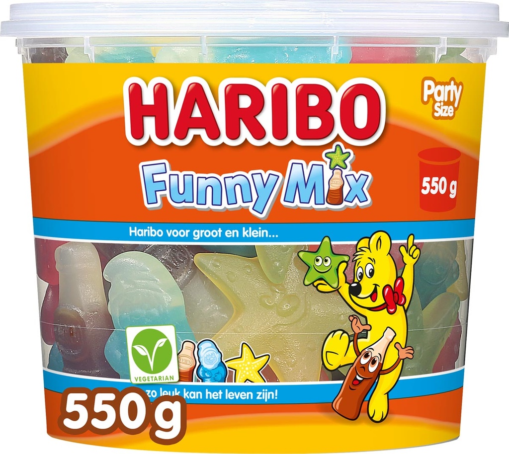 Snoepgoed Haribo  Funny mix emmer van 550 g
