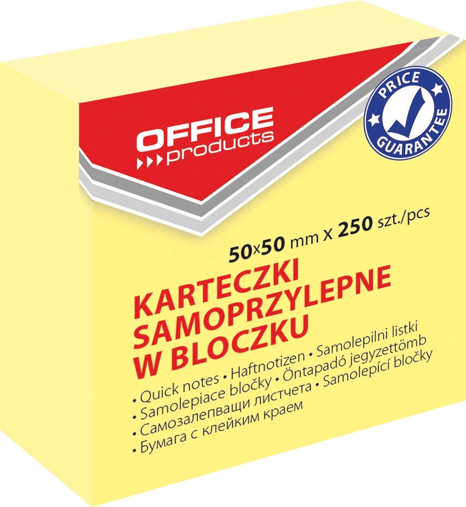 Memoblok OFFICE products  ft 50 x 50 mm geel 250vel