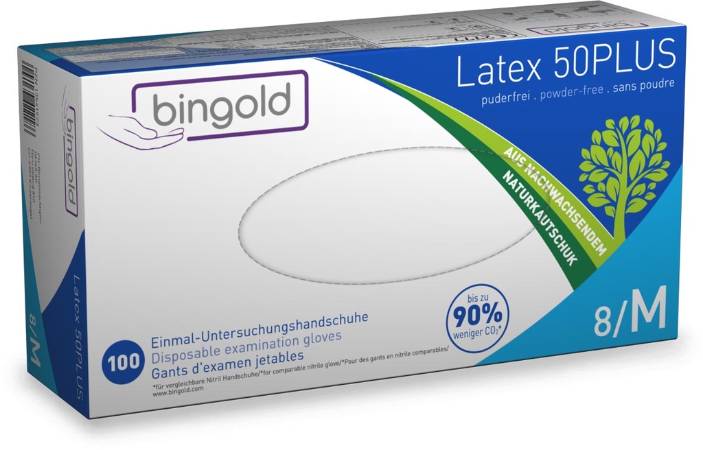 Handschoenen uit latex medium wit poedervrij (100)