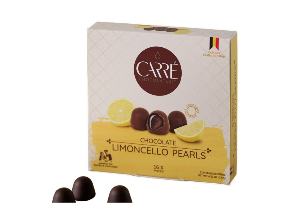 Pearls chocolade Carré Limoncello  doos van 120 gram