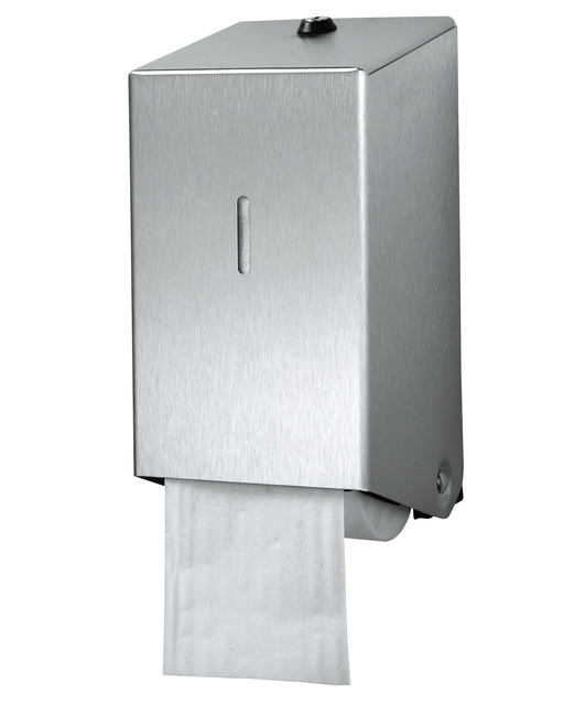 Toiletpapierdispenser Euro Products systeemrol duo zilver 