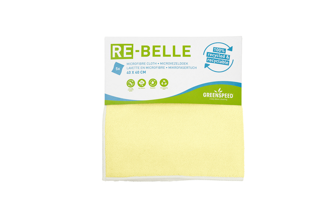 Microvezeldoek Greenspeed Re-belle 40x40cm geel (5)