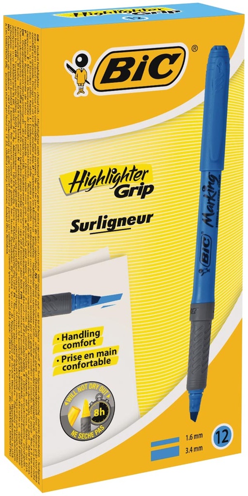 Markeerstift Highlighter Grip Bic  blauw (12)
