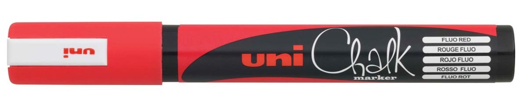 Krijtmarker fluo Uni-ball  rood ronde punt van 1,8 - 2,5 mm