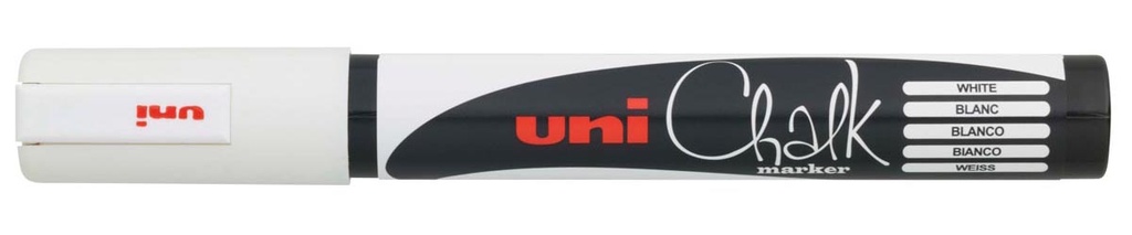 Krijtmarker fluo Uni-ball  wit ronde punt van 1,8 - 2,5 mm