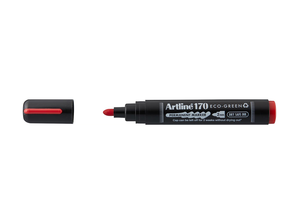 Permanent marker Artline Drysafe 170 Eco-Green 2 mm ronde punt rood