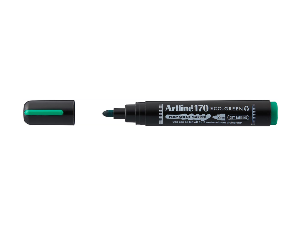 Permanent marker Artline Drysafe 170 Eco-Green 2 mm ronde punt groen