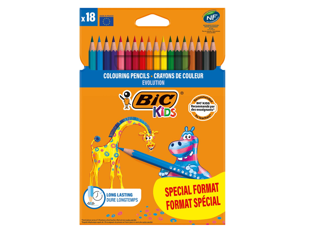 Kleurpotlood Evolution Bic Kids 14 + 4 gratis