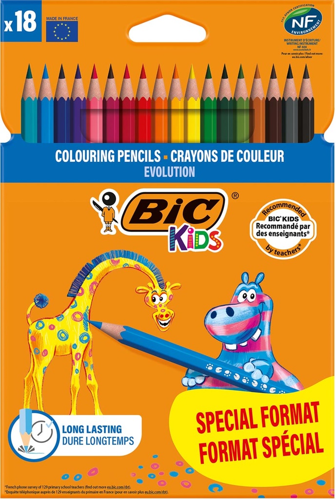 Kleurpotlood Evolution Bic Kids 14 + 4 gratis