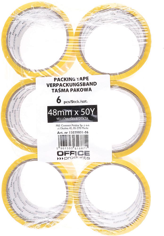 Verpakkingstape OFFICE products ft 48 mm x 46 m geel