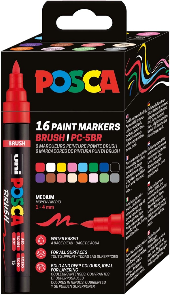Paintmarker Uni Posca  PC-5BR 1 - 4 mm penseel punt (16)