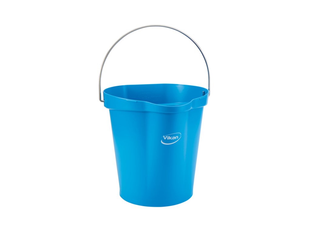Emmer Vikan met schenktuit en maat 12l blauw