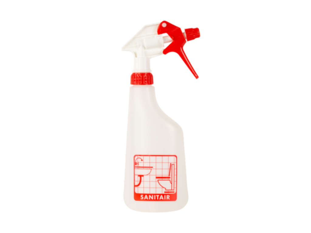 Sprayflacon Cleaninq 600ml leeg met logo sanitair
