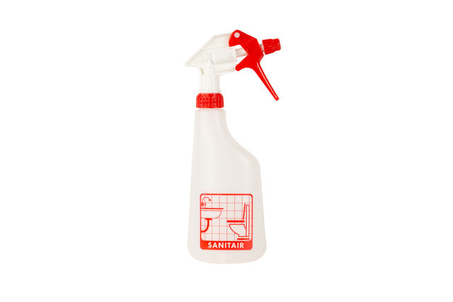 Sprayflacon Cleaninq 600ml leeg met logo sanitair