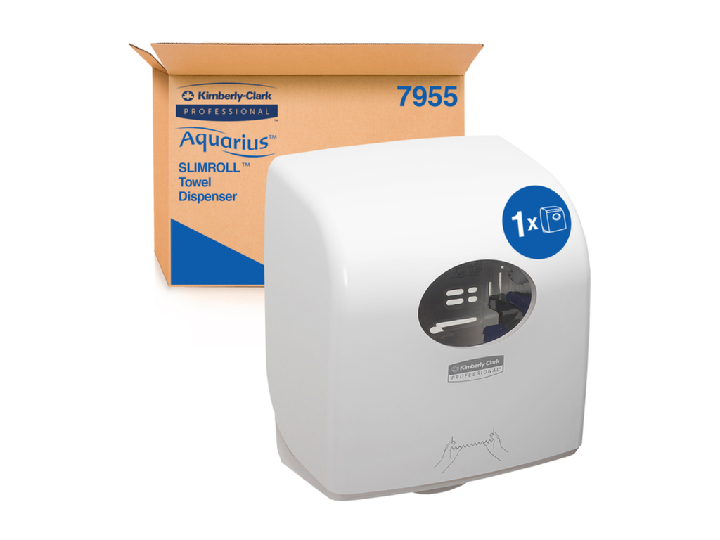 Handdoekroldispenser Kimberly Clark Aquarius Slimroll wit 
