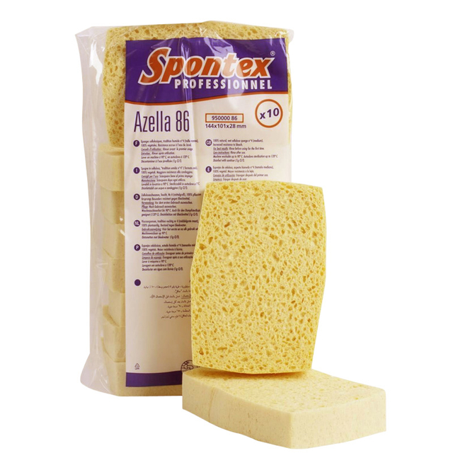 Spons Spontex Azella 86 viscose glazenwassersspons 144x101x28mm (10)