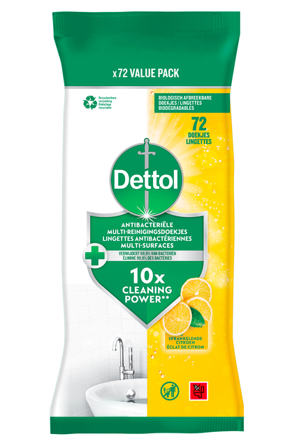 Reinigingsdoekjes Dettol antibacterieël Citrus (72)