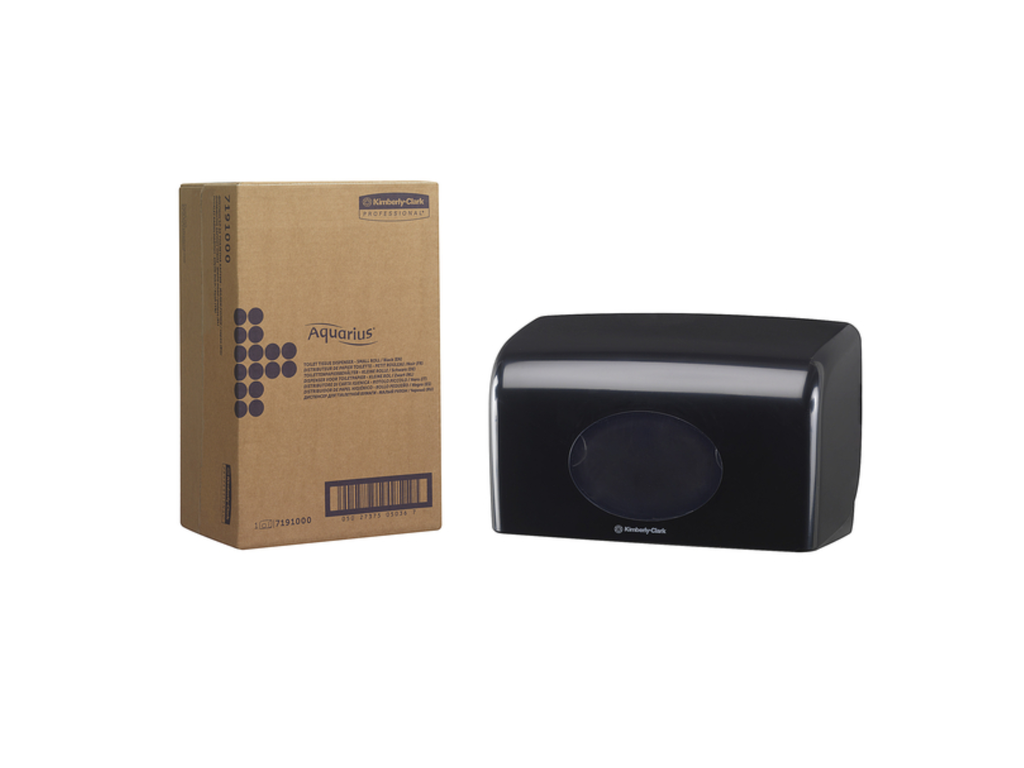 Toiletpapierdispenser Aquarius duo voor kleine rollen zwart 