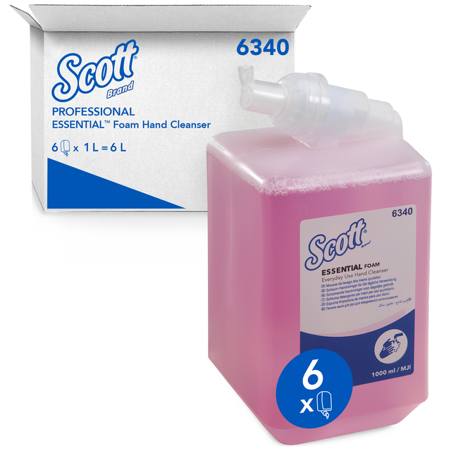 Handzeep Scott Essential foam roze 1000ml 