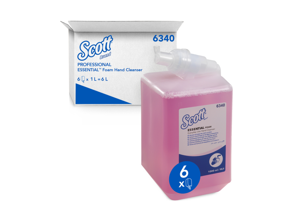 Handzeep Scott Essential foam roze 1000ml 