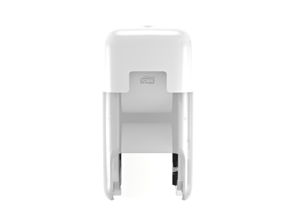 Toiletpapierdispenser Tork T7 Elevation OptiServe Coreless medium verticaal duo wit 558040