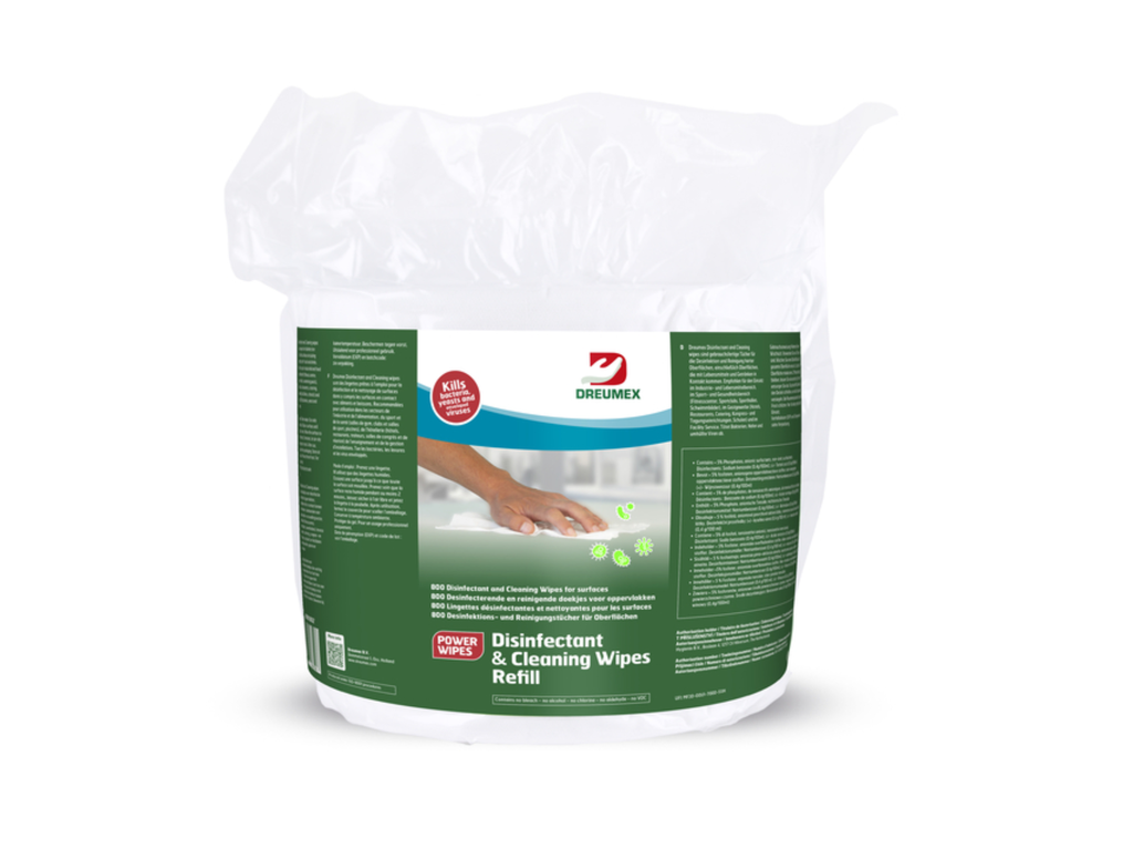 Desinfectiedoekjes Dreumex Disinfectant & Cleaning navulling wit (800)