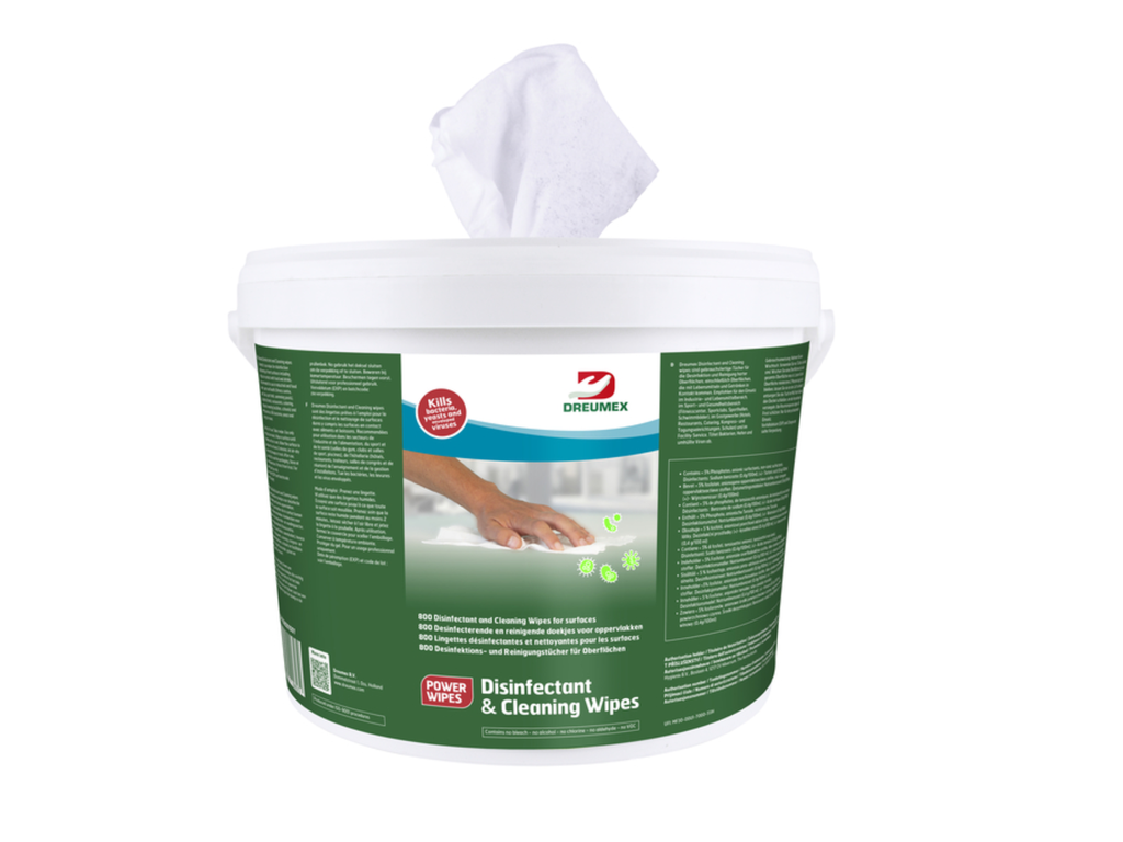 Desinfectiedoekjes Dreumex Disinfectant & Cleaning emmer wit (800)