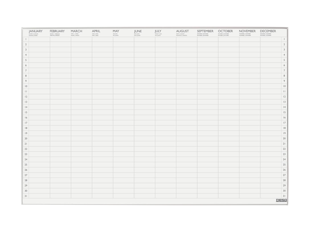 Jaarplanner Desq ultra thin magnetisch 60x90cm