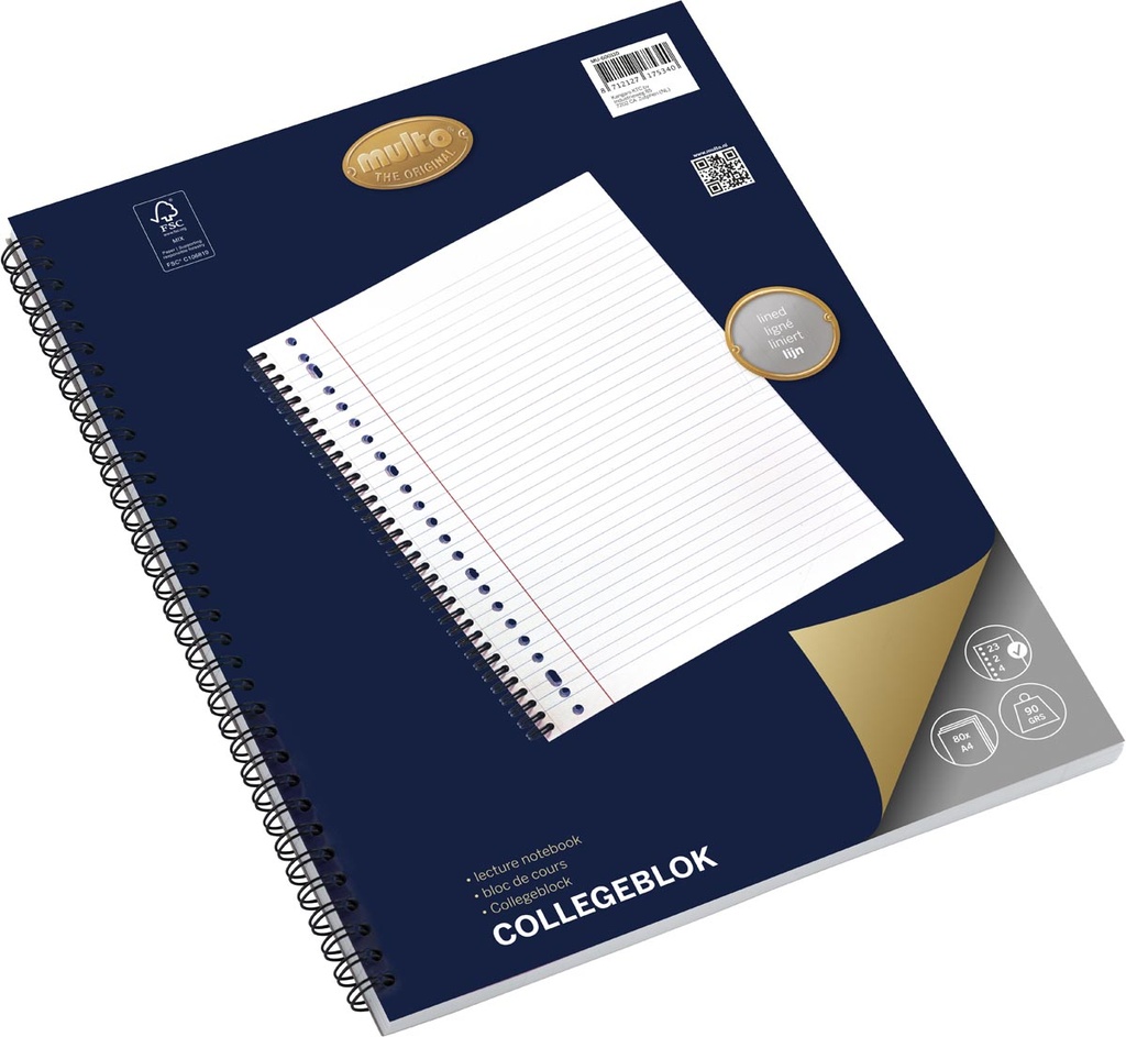 Collegedictaat Multo  A4 gelijnd 23-gaats (80)