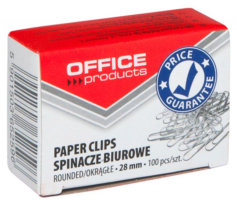 Papierklemmen OFFICE products  28 mm gegalvaniseerd (100)