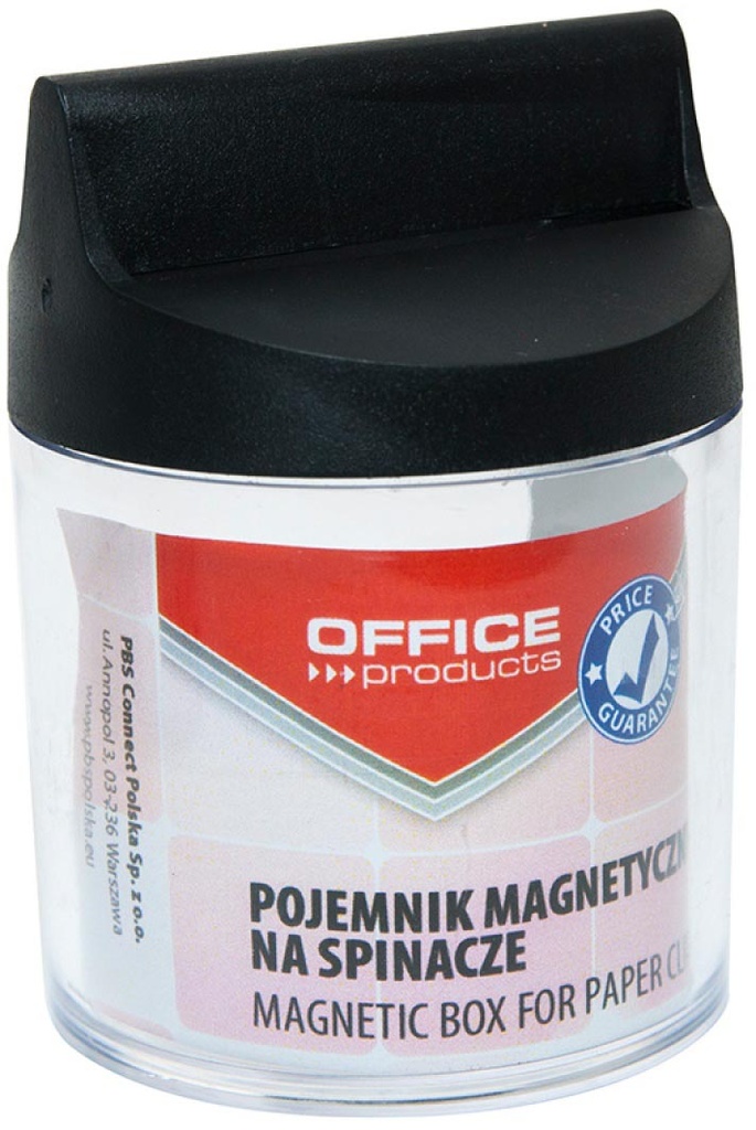 Papierklemhouder OFFICE products zonder clips rond magnetisch transparant
