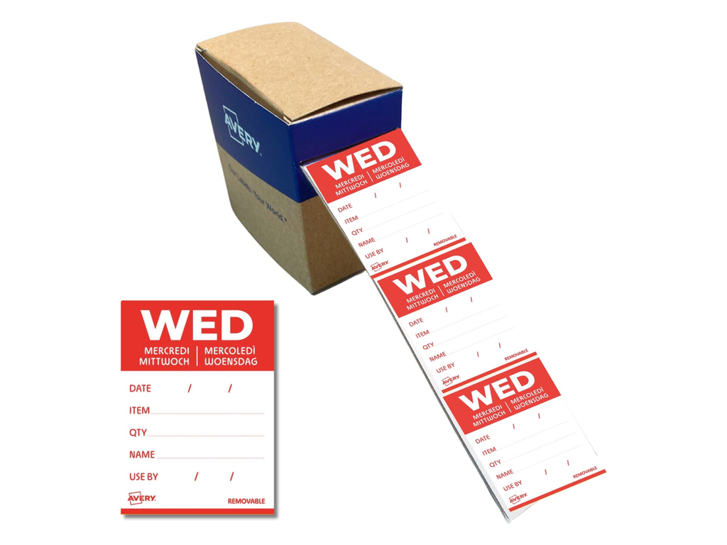 Etiketten voedselcodering Avery HACCP woensdag  40 x 56 mm(500)