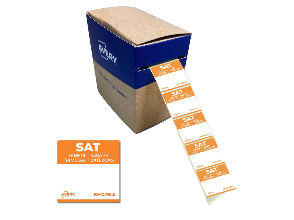 Etiketten voedselcodering Avery HACCP zaterdag   25 x 25 mm(1000)
