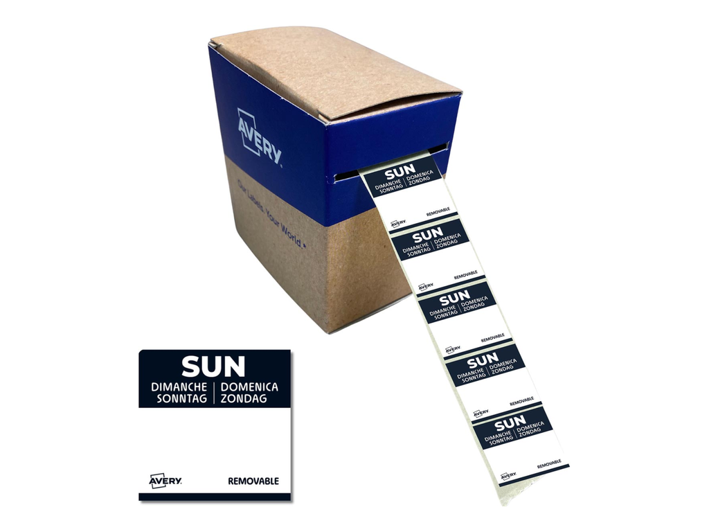 Etiketten voedselcodering Avery HACCP zondag  25 x 25 mm(1000)