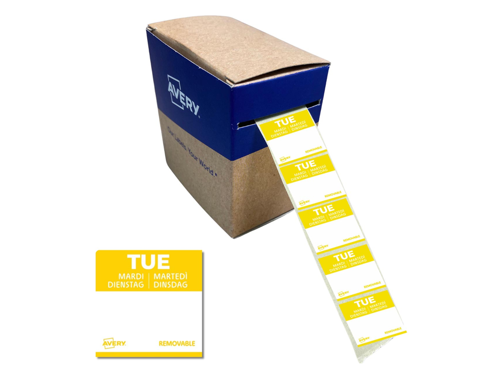 Etiketten voedselcodering Avery HACCP dinsdag  25 x 25 mm(1000)