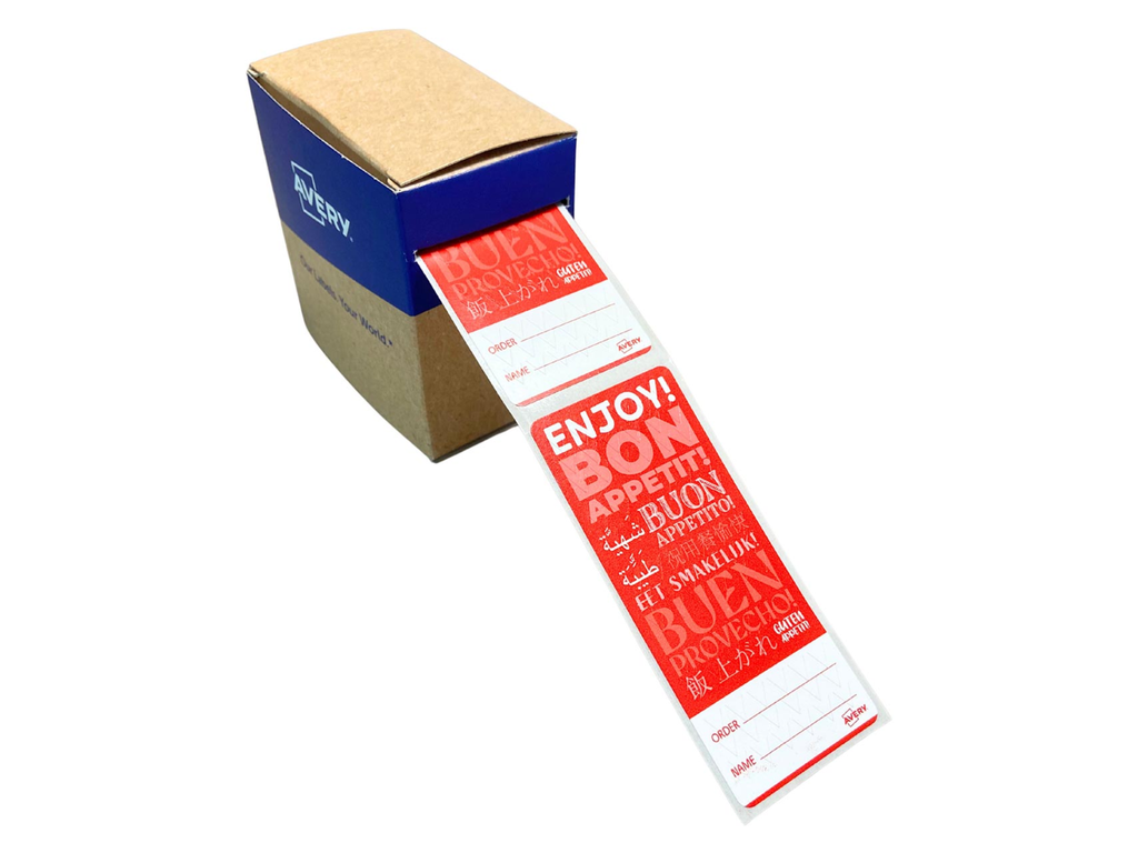 Etiketten Avery sluitzegel bezorgmaaltijden met breukindicatie 40 x 95 mm (250)