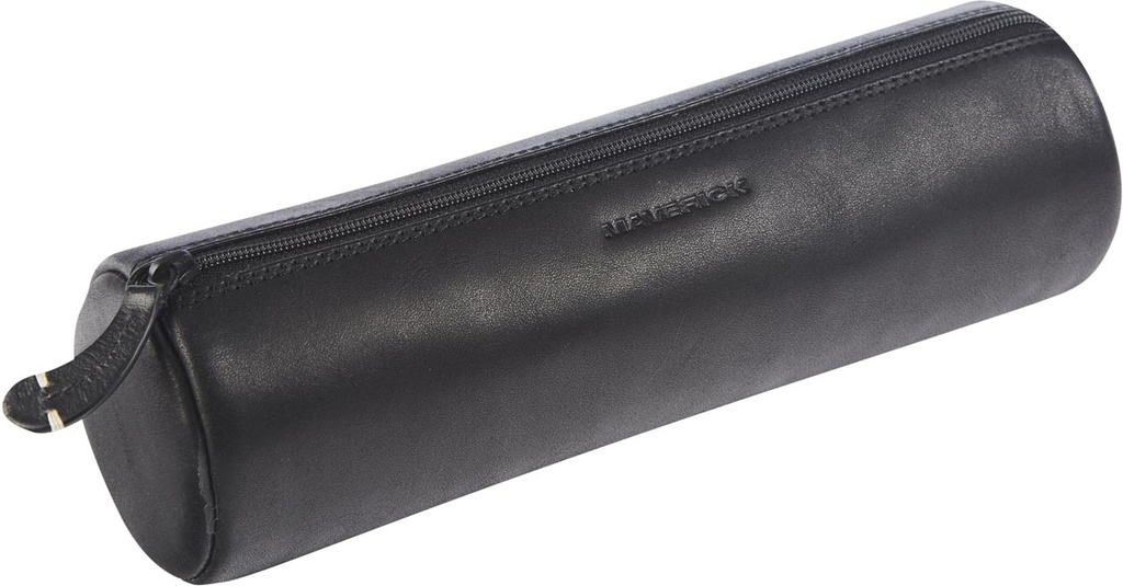 Lederen pennenzak Maverick rond zwart