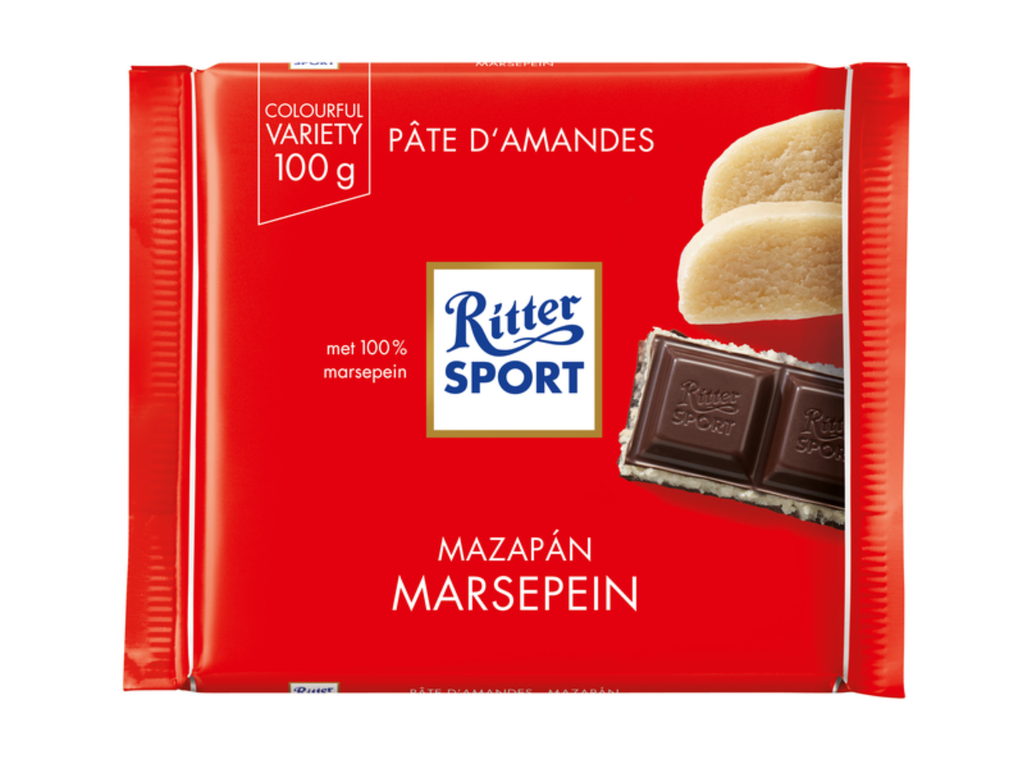 Chocolade Ritter Sport puur-marsepein 100gr