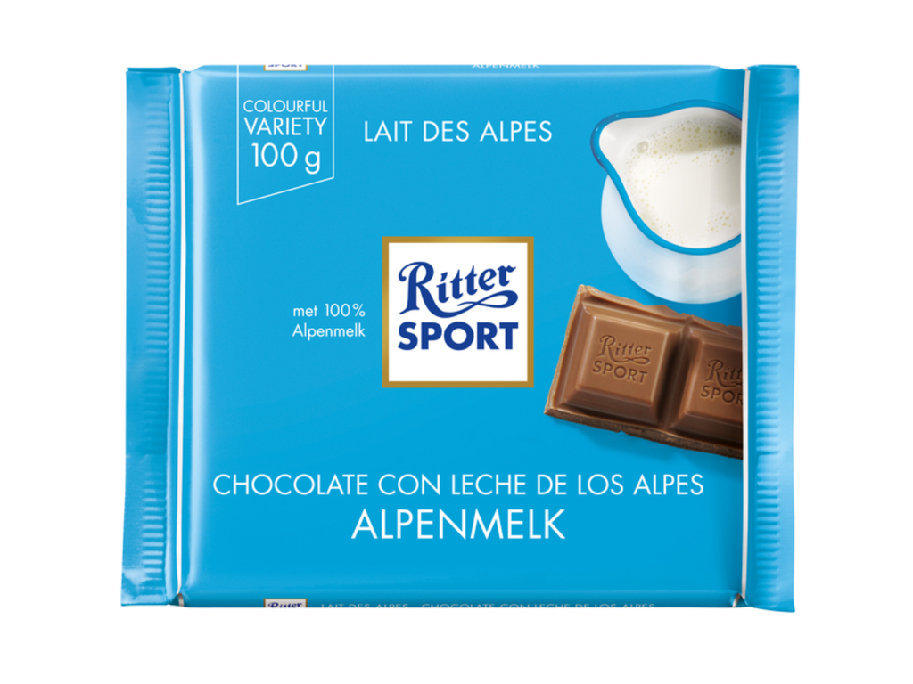 Chocolade Ritter Sport alpenmelk 100gr