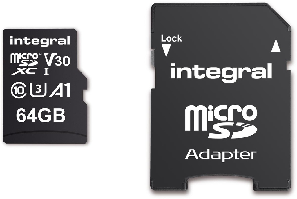 Geheugenkaart Integral MicroSDXC V30 64GB
