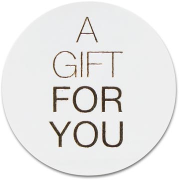 Etiket bedrukt op rol diameter 39mm "A Gift For You" (500)