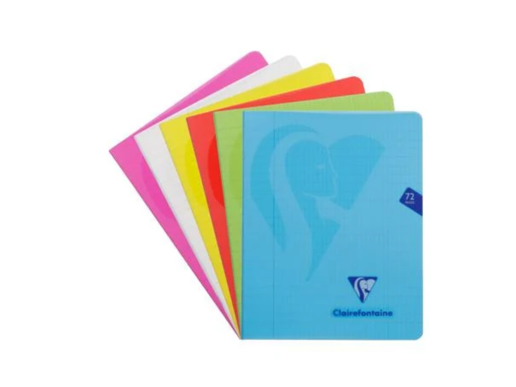Schrift Clairefontaine Mimesys PP A5+ 16,5x21cm 36blz met kantlijn assorti