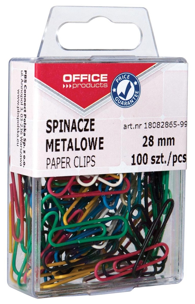 Papierklemmen Office Products 28mm geassorteerde kleuren (100)