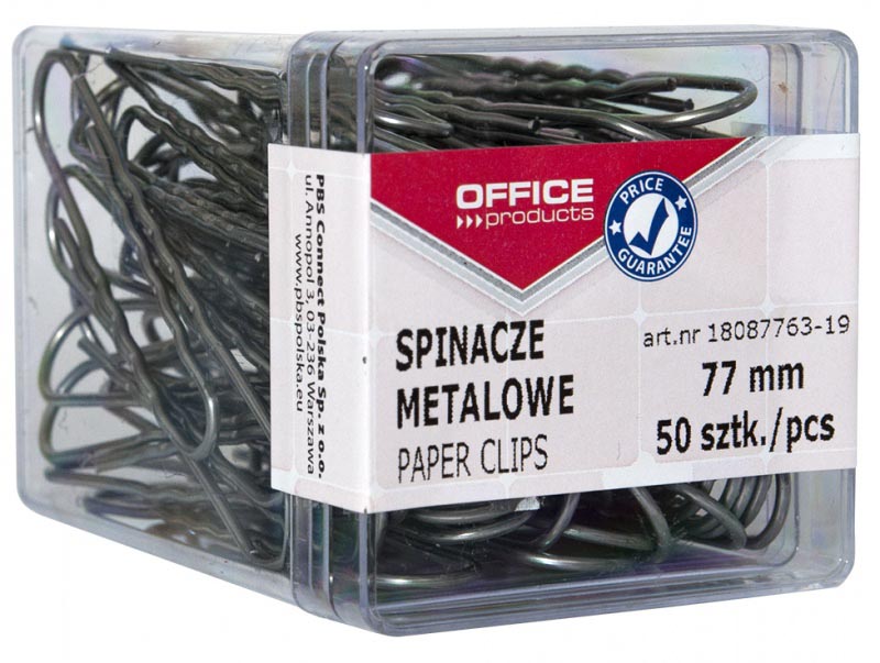 Papierklemmen Office Products 77mm metaal (50)