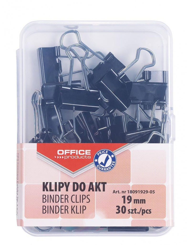 Foldbackclip Office Products 19mm zwart (30)