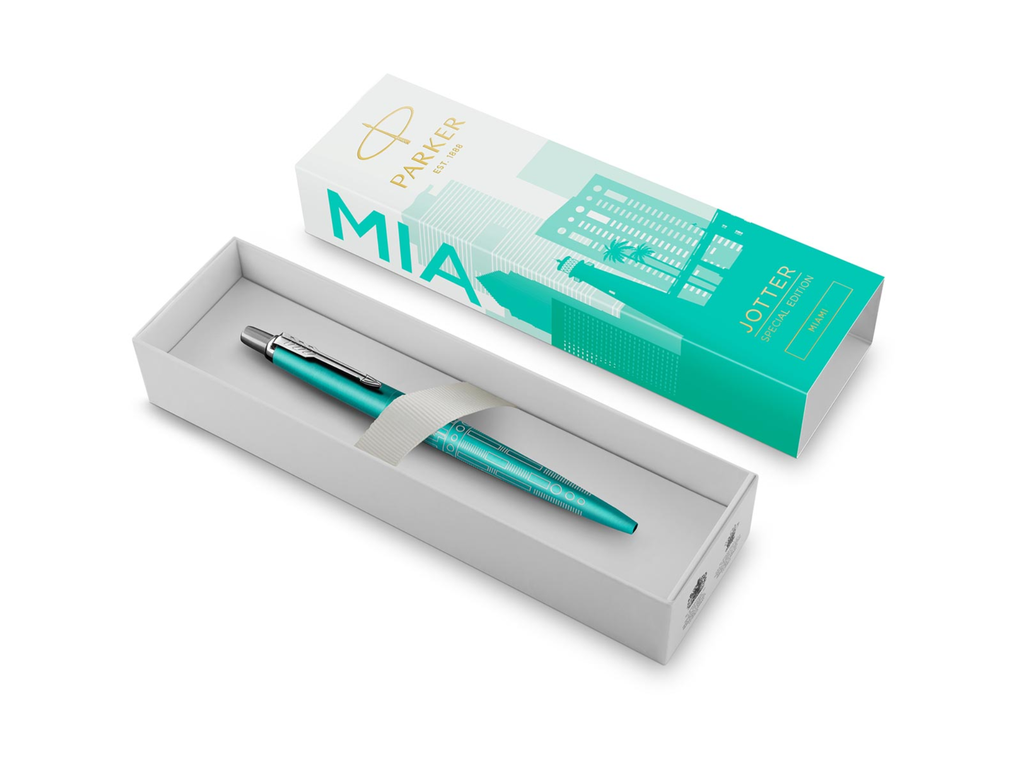 Balpen Parker Jotter special edition Miami inkt medium punt 1mm in giftbox 