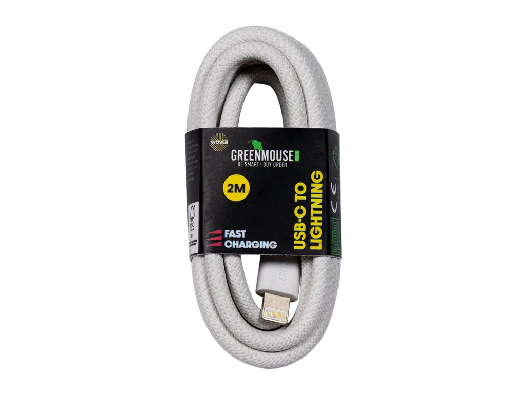 Kabel Greenmouse Lightning USB-C naar 8-pin 2 m woven