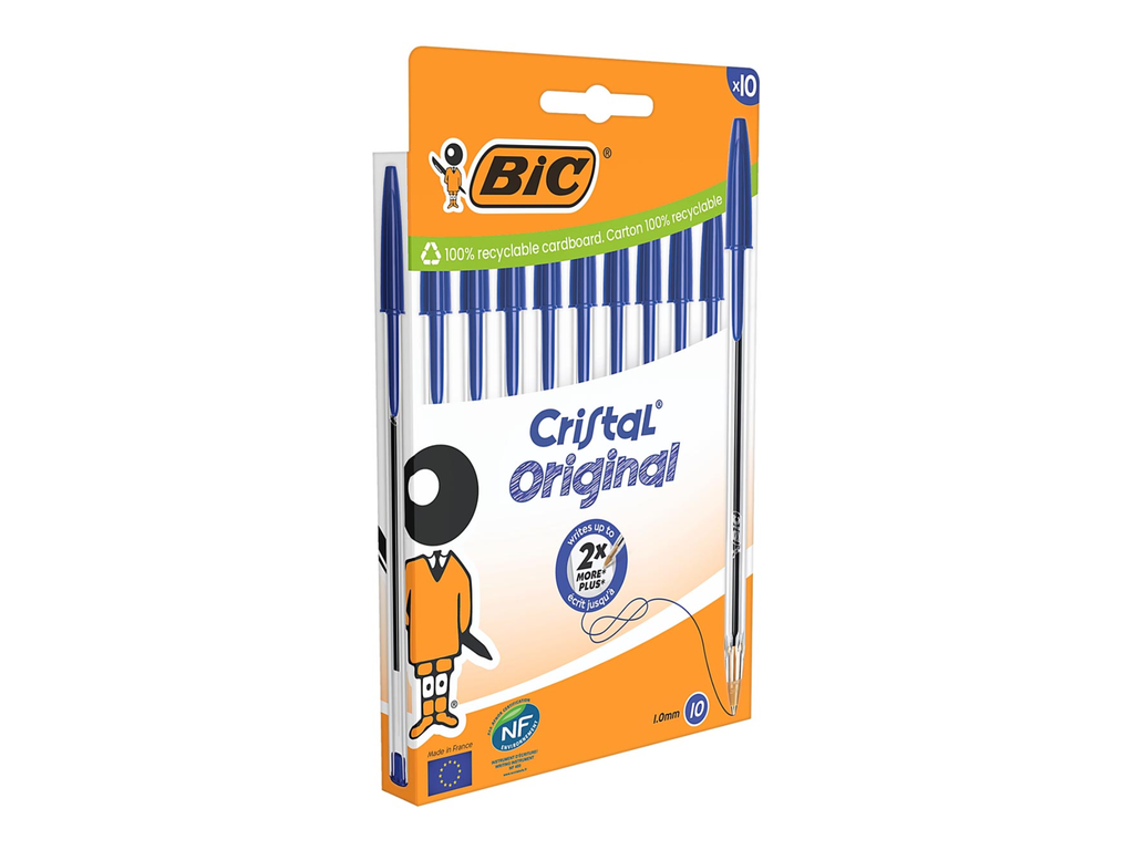 Balpen Bic Cristal medium blauw (10)