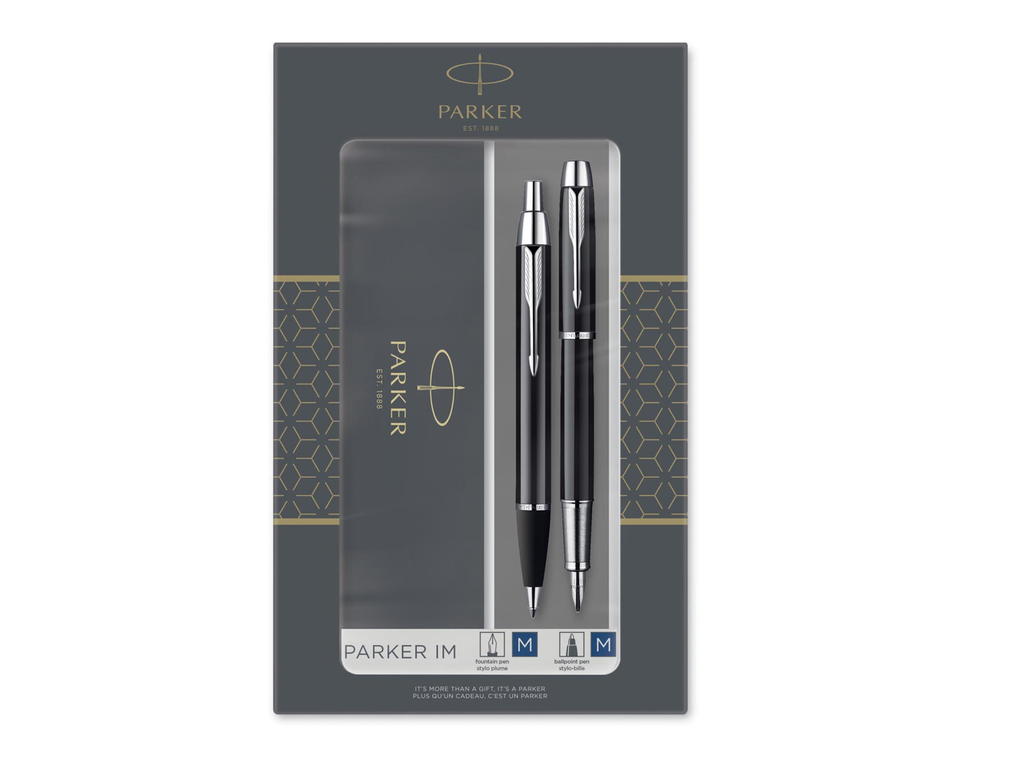 Giftbox Parker IM Black duoset vulpen en balpen zwart