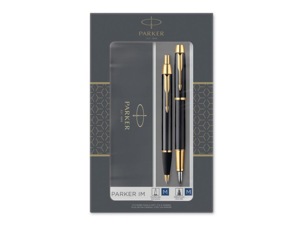 Giftbox Parker IM Black duoset vulpen en balpen zwart GT